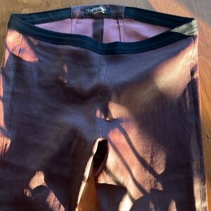 Thepefext leather leggings, brown wine color, mid rise, size M, never worn